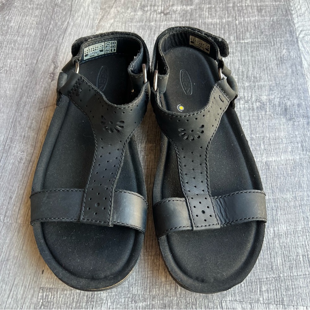 Keen Kaci Ana T-Strap Women's Black Cork Sole Sandals Size 6.5